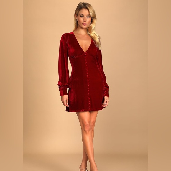 Red Mini Dress - Picture 2 of 5